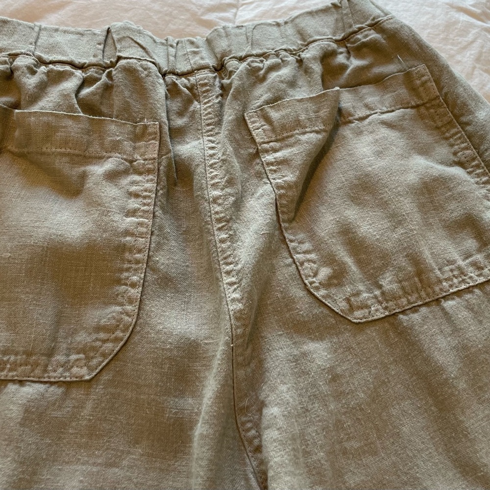 Women’s Linen Crop Cuffed Pull On Pants Medium by Cut Loose - Picture 11 of 12